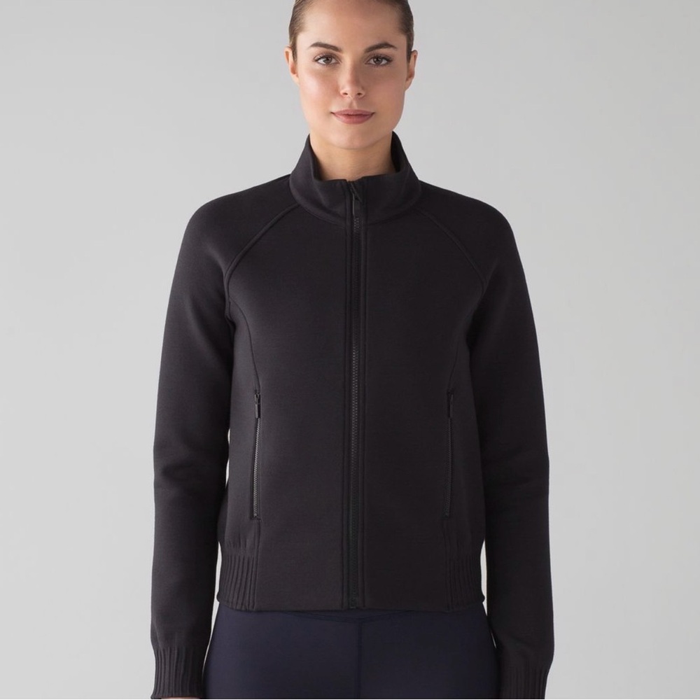 lululemon athletica NTS Black Bomber Jacket Zip Up Scuba